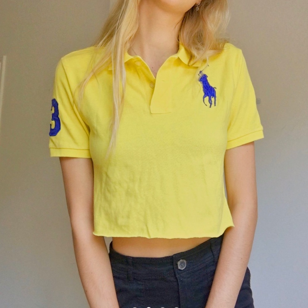 Polo Ralph Lauren Yellow Cropped Polo
